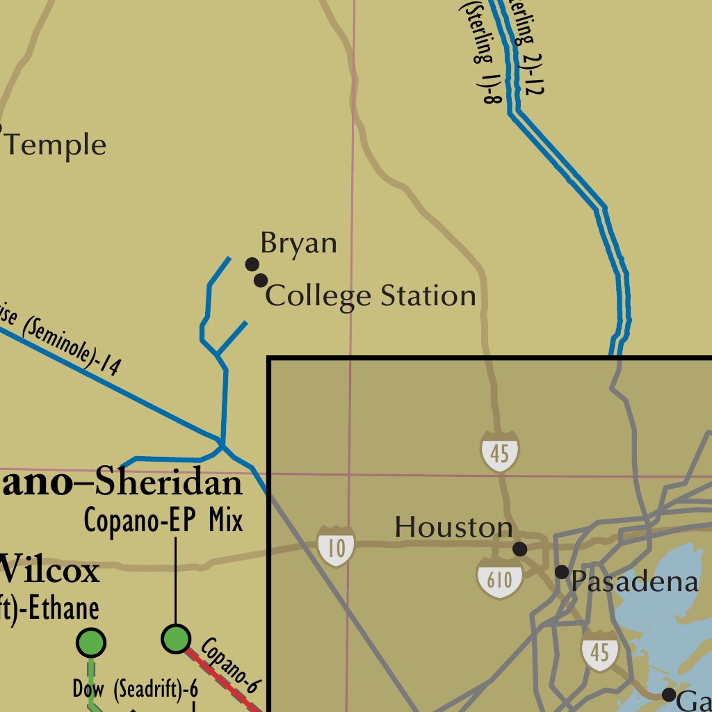 T1 Gulf Coast Ethane Systems Overview Map by PetroChem Wire | Avenza Maps