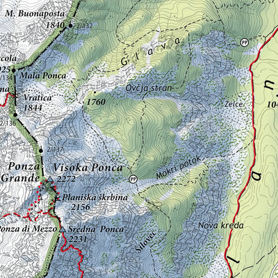 Planinska zveza Slovenije Jalovec and Mangart North 1 25.000 PZS digital map