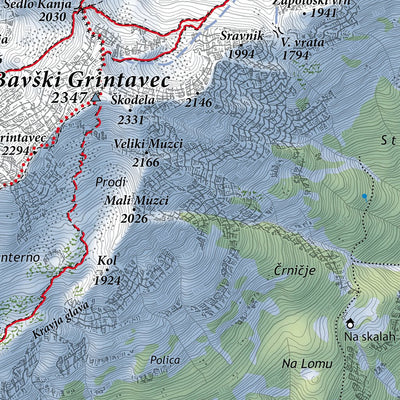 Planinska zveza Slovenije Jalovec and Mangart South 1 25.000 PZS digital map