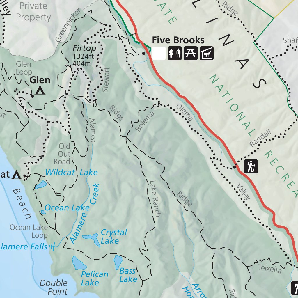 Point Reyes Hikes Map Point Reyes - Official Park Map by Point Reyes NS | Avenza Maps