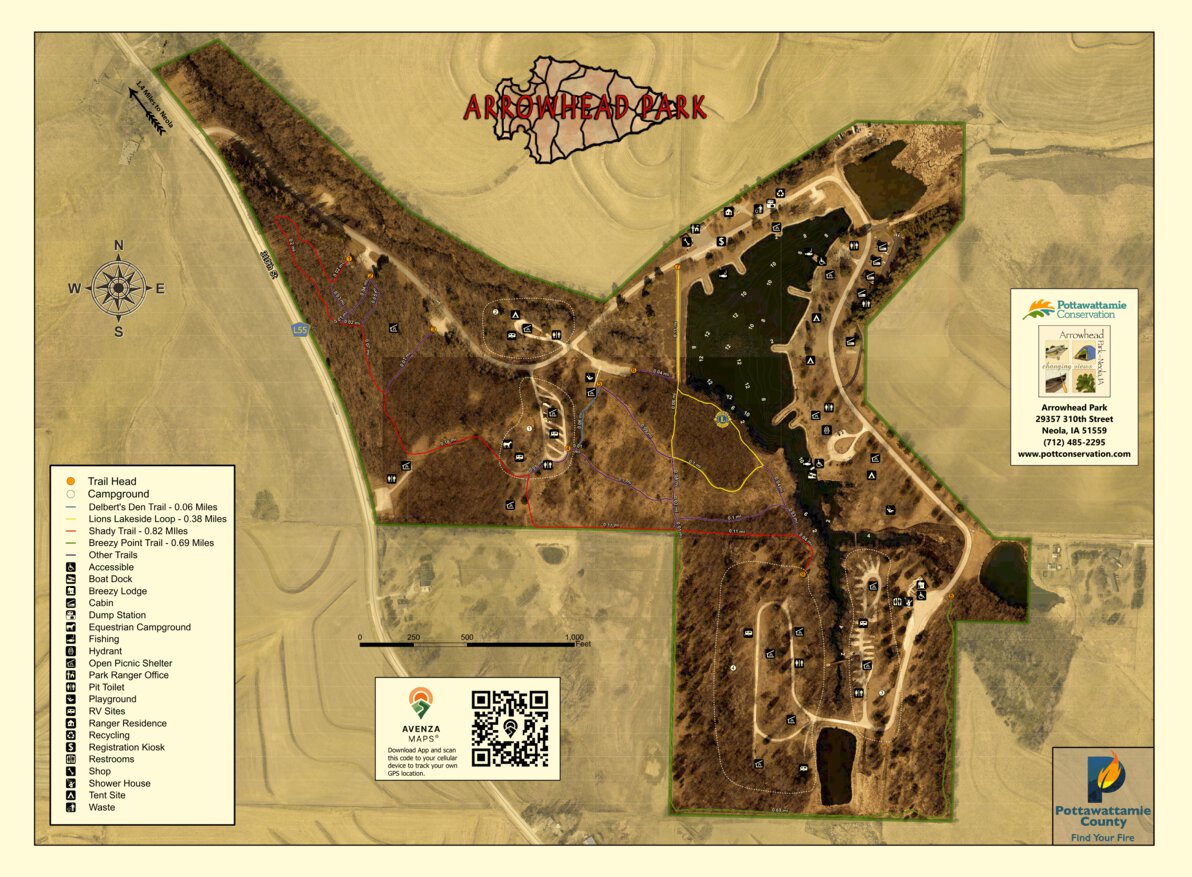 Arrowhead Park Map by Pottawattamie County GIS Department Avenza Maps