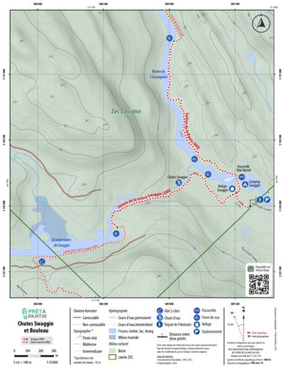 Rando Québec Prêt-à-Partir | Chutes Swaggin et Bouleau digital map
