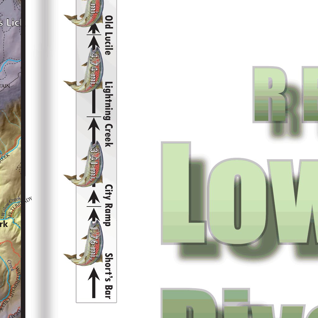 Lower Salmon River Rafting notes for navigating rapids and holes Map by ...