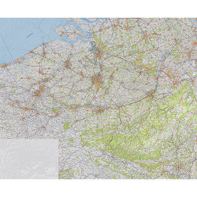 Red Geographics Belgium 250k Shaded Relief geo digital map
