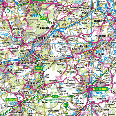 Red Geographics Southeast England digital map