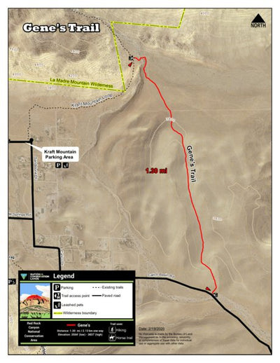 Red Rock Canyon National Conservation Area Gene's Trail digital map