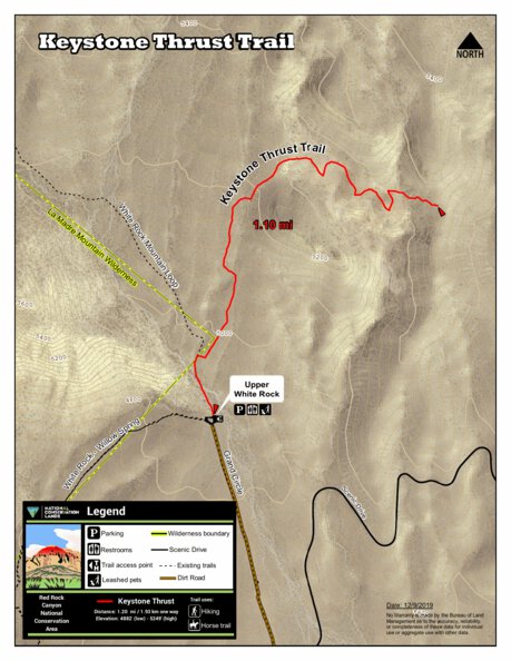 Keystone Thrust Trail map by Red Rock Canyon National Conservation Area ...