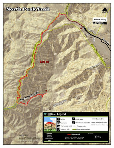 Red Rock Canyon National Conservation Area North Peak Trail digital map