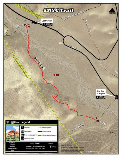 Red Rock Canyon National Conservation Area SMYC Trail digital map