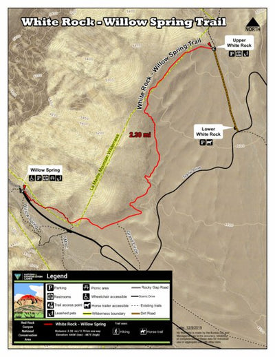 Red Rock Canyon National Conservation Area White Rock-Willow Spring Trail digital map