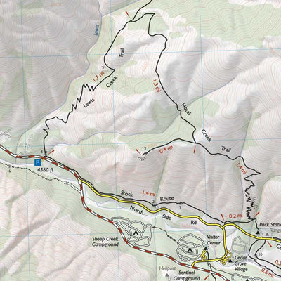 Redwood Hikes Press Cedar Grove (Kings Canyon National Park) digital map