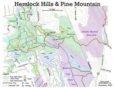 Hemlock Hills and Pine Mountain Map by Ridgefield Conservation ...