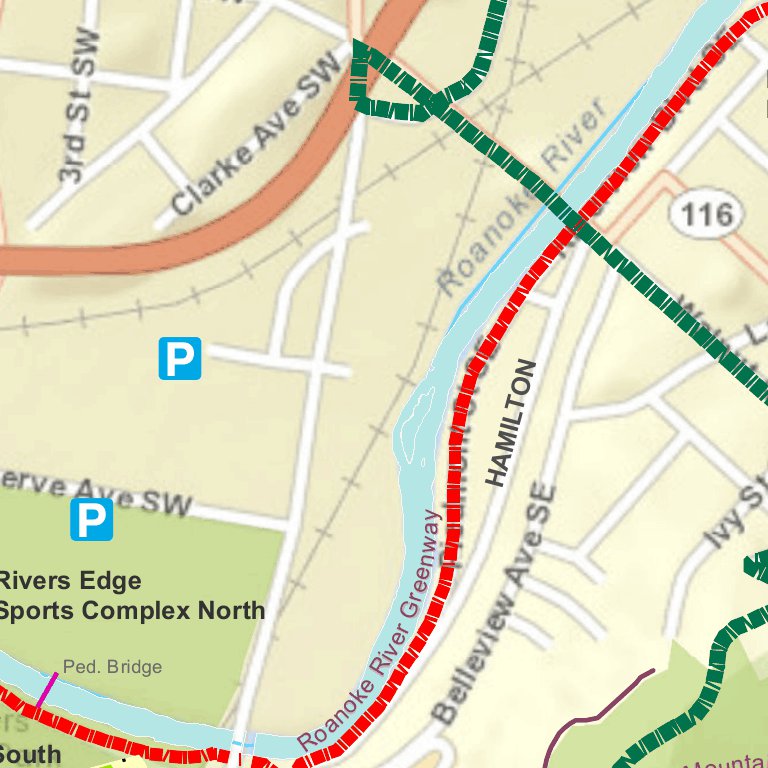 Roanoke River Greenway-City of Roanoke Map by Roanoke Valley Alleghany