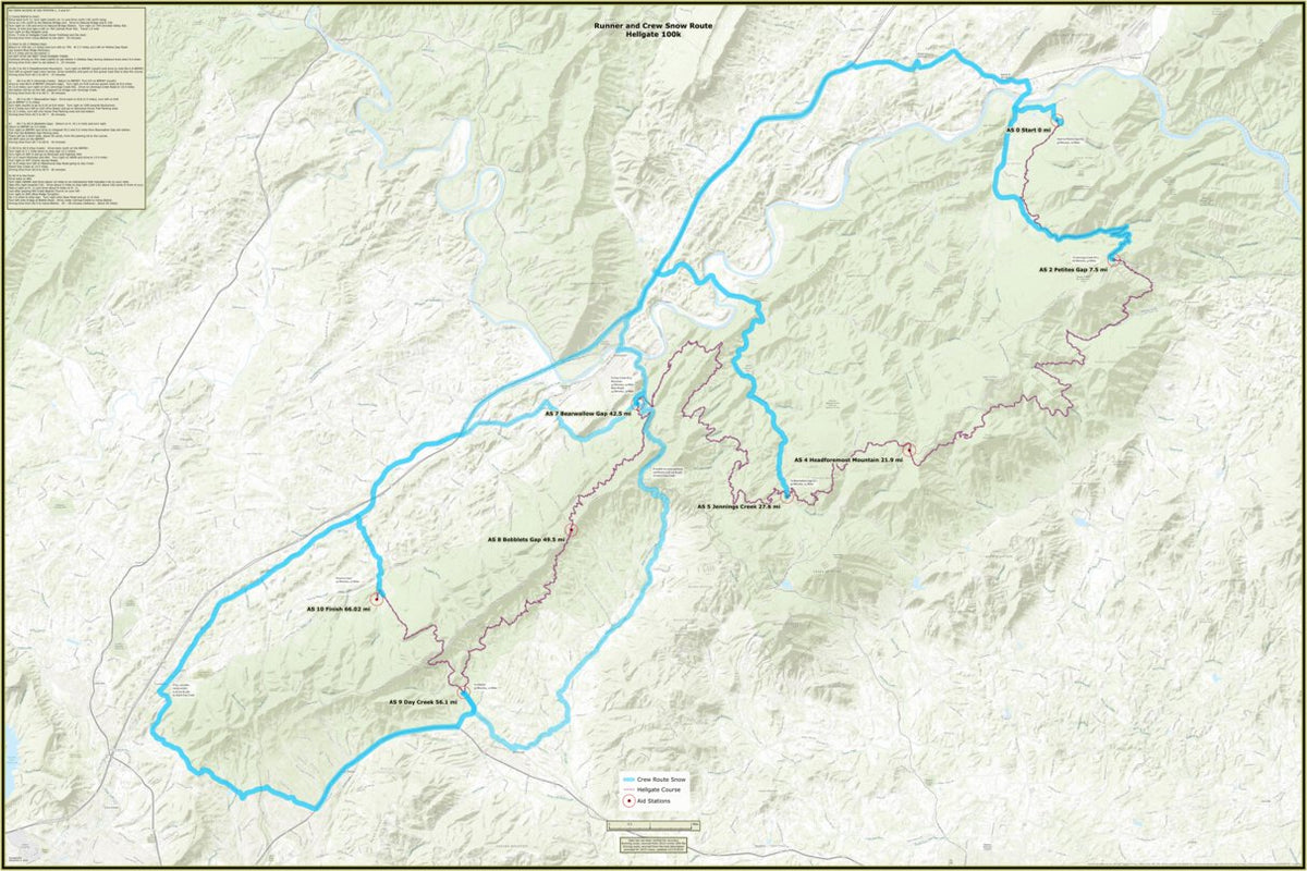 Hellgate100k Crew SNOW Route Map by RockGardener Maps | Avenza Maps