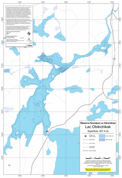 Sépaq Lac Obikichikak (La Vérendrye) digital map