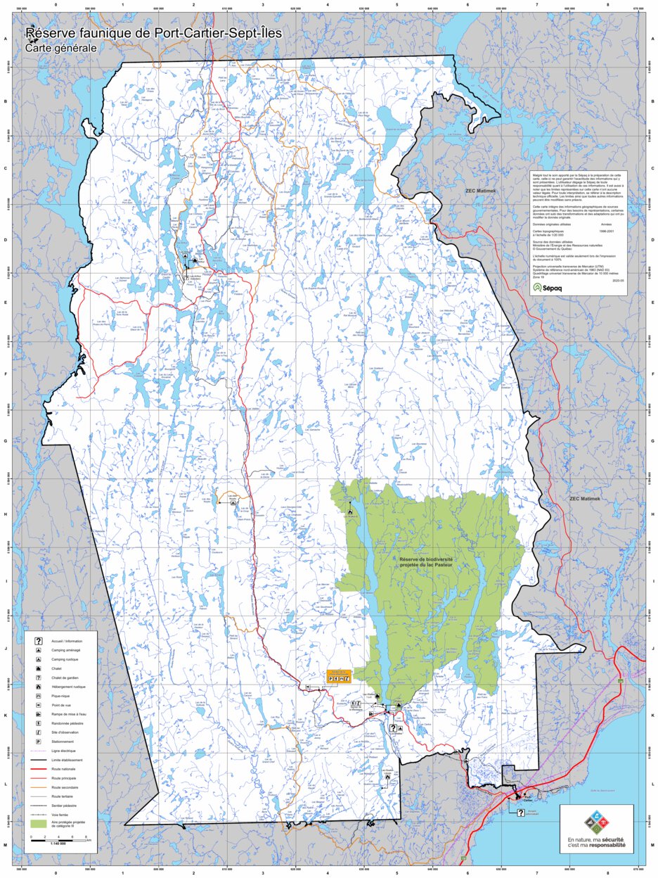 Réserve faunique de Port-Cartier - Sept-Îles : Carte générale Map by ...
