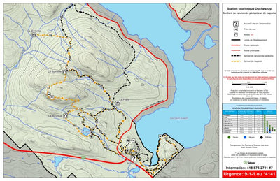 Sépaq Station touristique Duchesnay - Carte des sentiers de randonnée (été, hiver) digital map