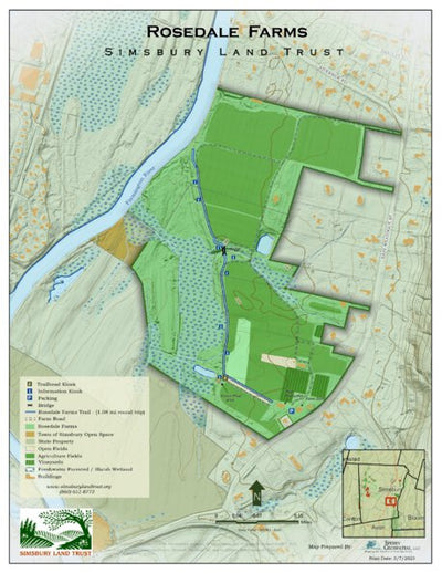 Simsbury Land Trust SLT Rosedale Farms Trail digital map