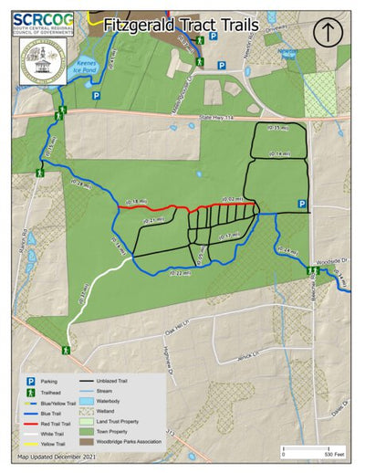 South Central Regional Council of Governments Fitzgerald Tract Trails - Woodbridge, CT digital map