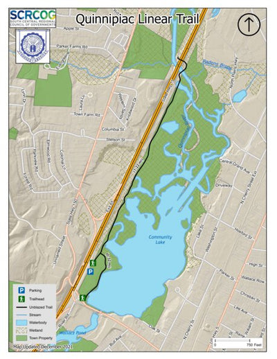 South Central Regional Council of Governments Quinnipiac Linear Trail - Wallingford, CT digital map