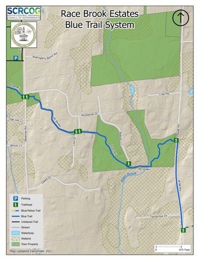 South Central Regional Council of Governments Race Brook Estates Blue Trail System- Woodbridge, CT digital map