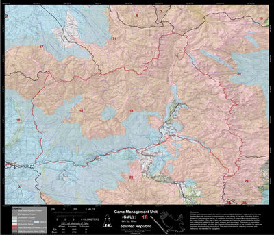 Spirited Republic 2018 GMU 18 Colorado Big Game (Elk/Mule Deer) Hunting Map (Habitat and range) digital map