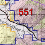 Spirited Republic 2018 GMU 551 Colorado Big Game (Elk/Mule Deer) Hunting Map (Public/Private Lands) digital map