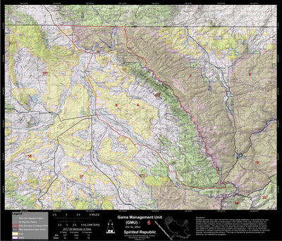 Spirited Republic 2018 GMU 6 Colorado Big Game (Elk/Mule Deer) Hunting Map (Public/Private Lands) digital map