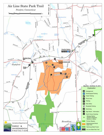 State of Connecticut DEEP Air Line State Park - Pomfret digital map