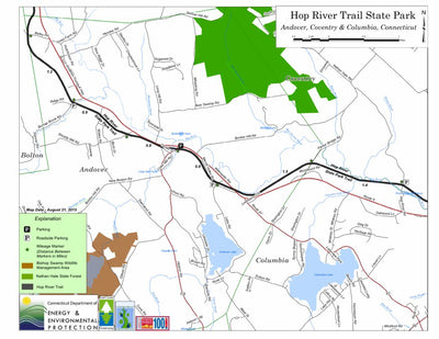 State of Connecticut DEEP Hop River State Park - Andover and Columbia digital map