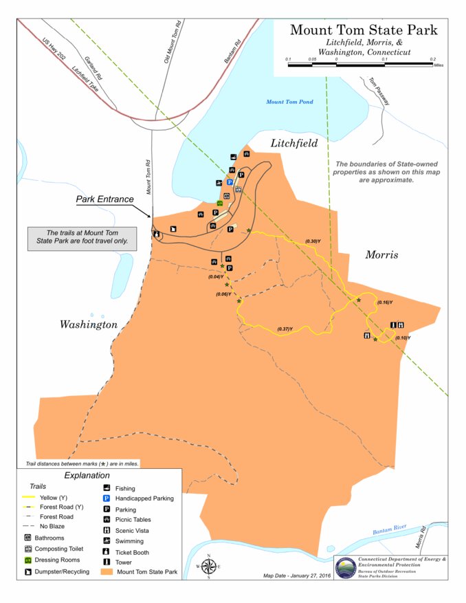 Mount Tom State Park Map by State of Connecticut DEEP Avenza Maps