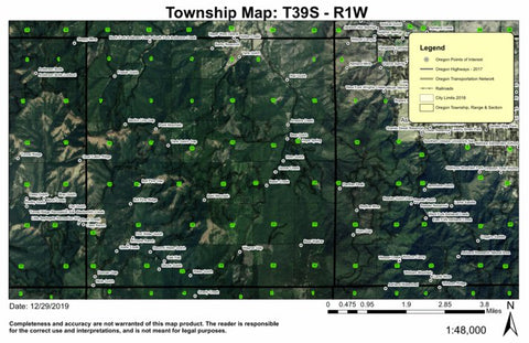 Super See Services Bald Mountain T39S R1W Township Map digital map