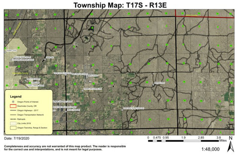 Super See Services Bend Municipal Airport T17S R13E Township Map digital map