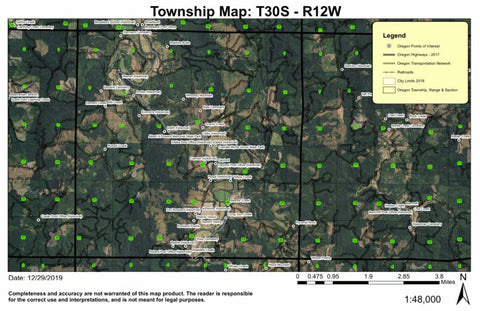 Super See Services Dement Creek T30S R12W Township Map digital map