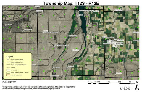 Super See Services Deschutes Canyon T12S R12E Township Map digital map