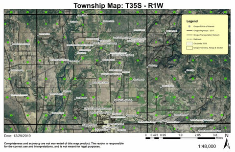 Super See Services Dodge Bridge T35S R1W Township Map digital map