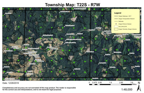 Super See Services Elkton T22S R7W Township Map digital map