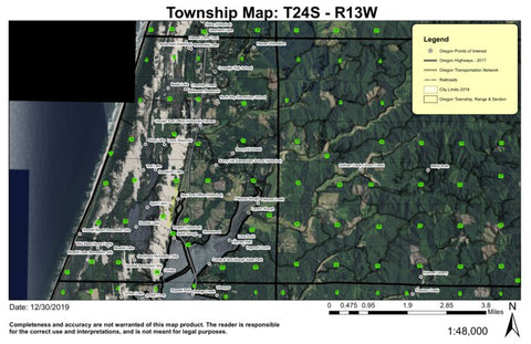 Super See Services Horsefall Beach T24S R13W Township Map digital map