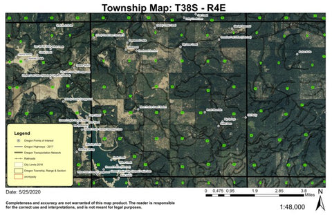 Super See Services Howard Prairie Lake T38S R4E Township Map digital map
