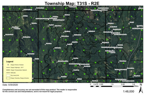 Super See Services Huckleberry Lake T31S R2E Township Map digital map