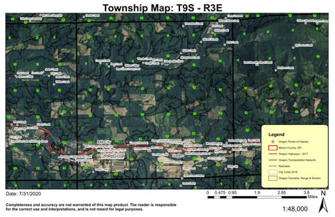 Super See Services Mill City T9S R3E Township Map digital map