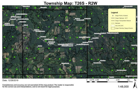 Super See Services North Umpqua T26S R2W Township Map digital map