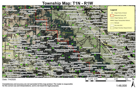 Super See Services Portland T1S R1W Township Map digital map