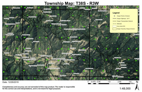 Super See Services Ruch T38S R3W Township Map digital map