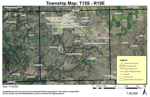 Super See Services Sisters T15S R10E Township Map digital map