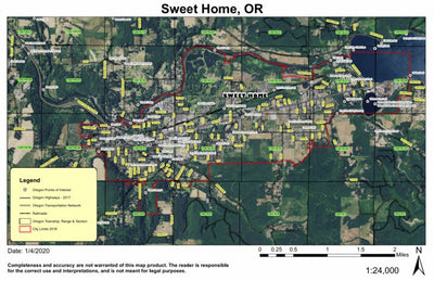 Super See Services Sweet Home, Oregon digital map