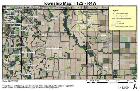 Super See Services Tangent West T12S R4W Township Map digital map