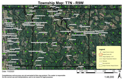 Super See Services Township Map T7S R9W 2018 Imagery digital map