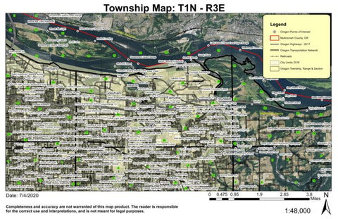 Super See Services Troutdale T1N R3E Township Map digital map