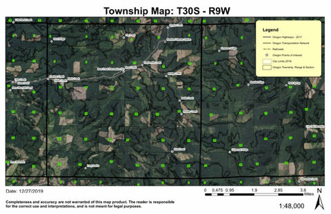 Super See Services Twelvemile Creek T30S R9W Township Map digital map